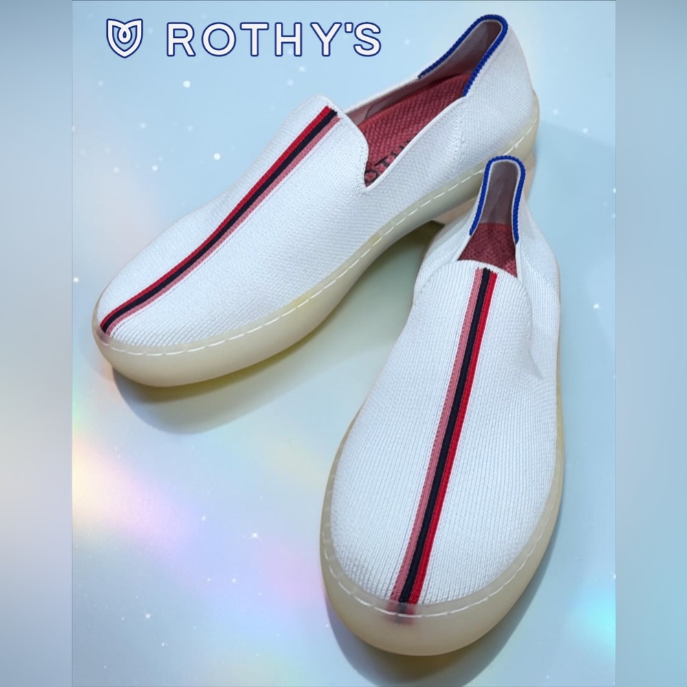 Rothy's x Evian size 9 Limited Edition Slip-On Sneakers BRAND NEW!